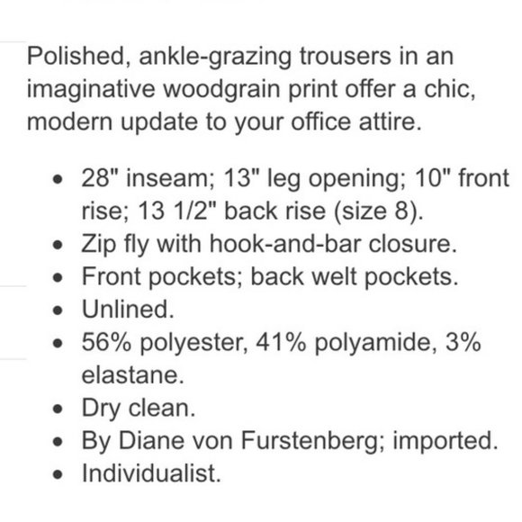 DVF/Diane von Furstenberg Noelle Pant NEW Black - Picture 3 of 16